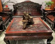 杭州高价回收大红酸枝二手红木家具办公室红木沙发书柜桌椅回收