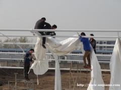 上海燕雨1050g建筑白色钢膜加工厂家 PVC车棚膜材批发