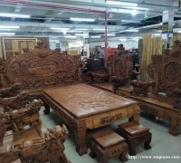 杭州高价回收二手红木家具大红酸枝办公室沙发书桌椅老红木收购