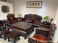 杭州高价回收红木家具大红酸枝黄花梨沙发卧室整套红木家具回收